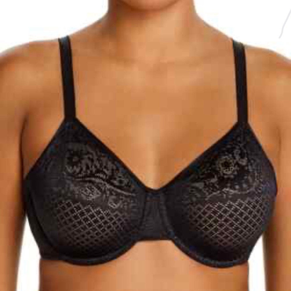NEW Wacoal Visuals Effects Minimizer Black Lace Bra size 34DD # 857210